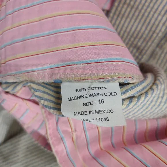 Berle Mfg Co Women's 16 Sailfish Embroidered Seersucker Shorts Vintage Stonewash - Picture 6 of 6